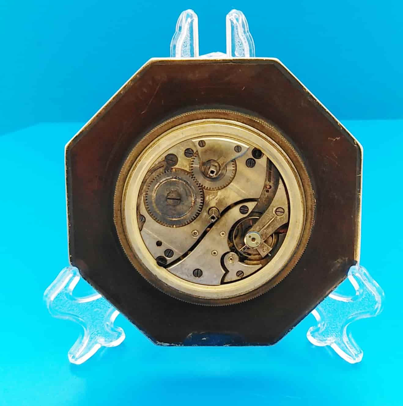 Art Deco Britannia Silver Octagonal 8-Day Desk Clock (3.5") – London 1929 by British Metallising Co Ltd